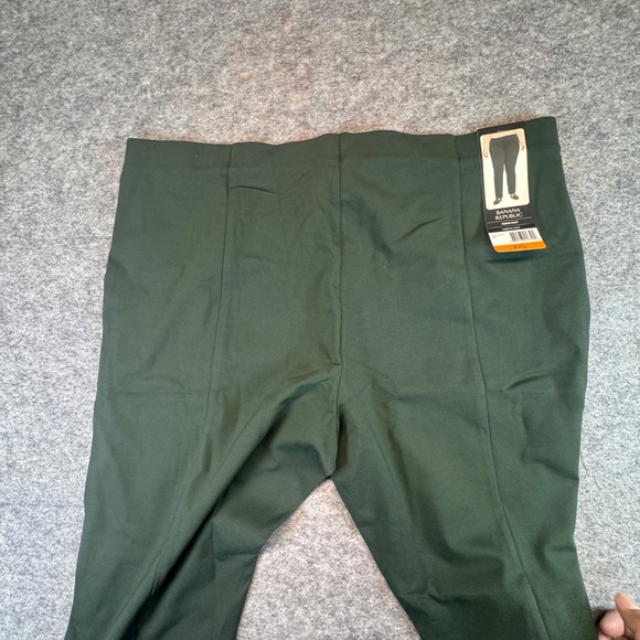 Banana Republic Womens XXL Ponte Pants Forest Green Pintuck Pull On Trousers NEW - Picture 7 of 8